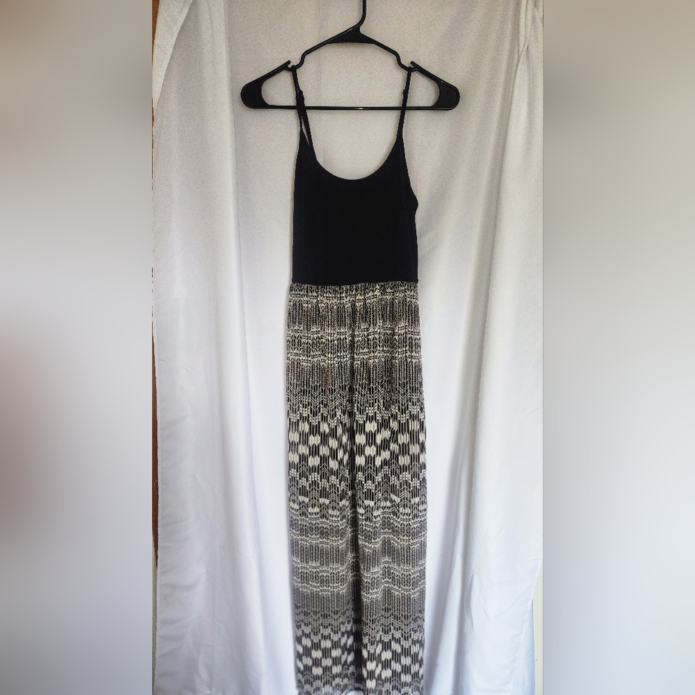 Black and White Patterned Maxi Dress